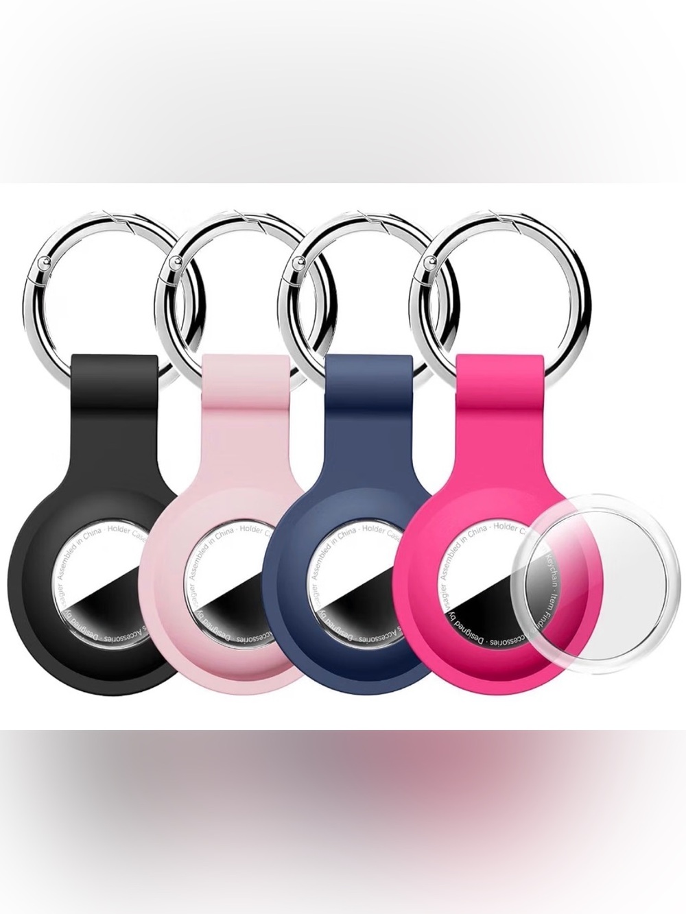 4-Pack Protective Silicone AirTag Holders with Keychains – Brand New